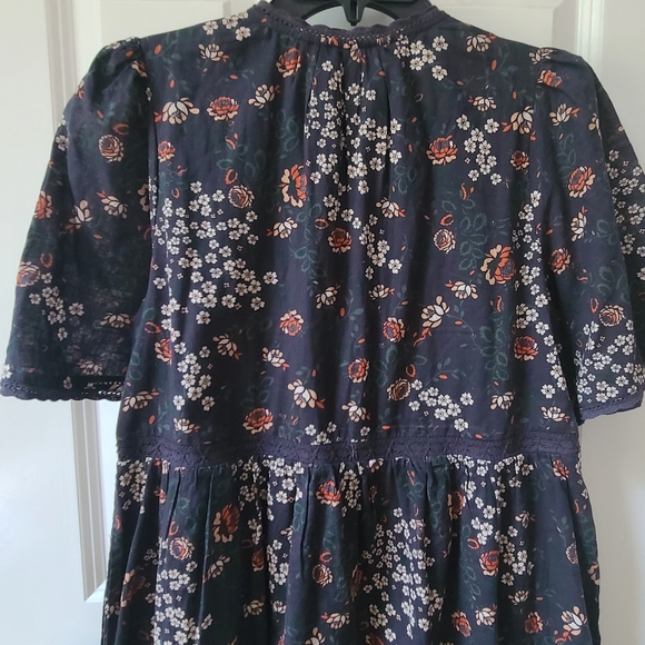 Anthropologie Lori Tunic Floral Dress - Blue, White And Orange XS - Picture 9 of 17
